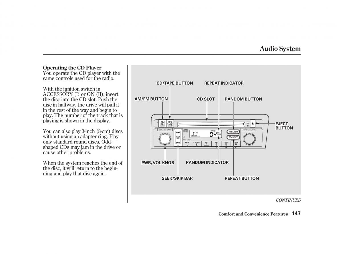 Honda Civic VII owners manual / page 146