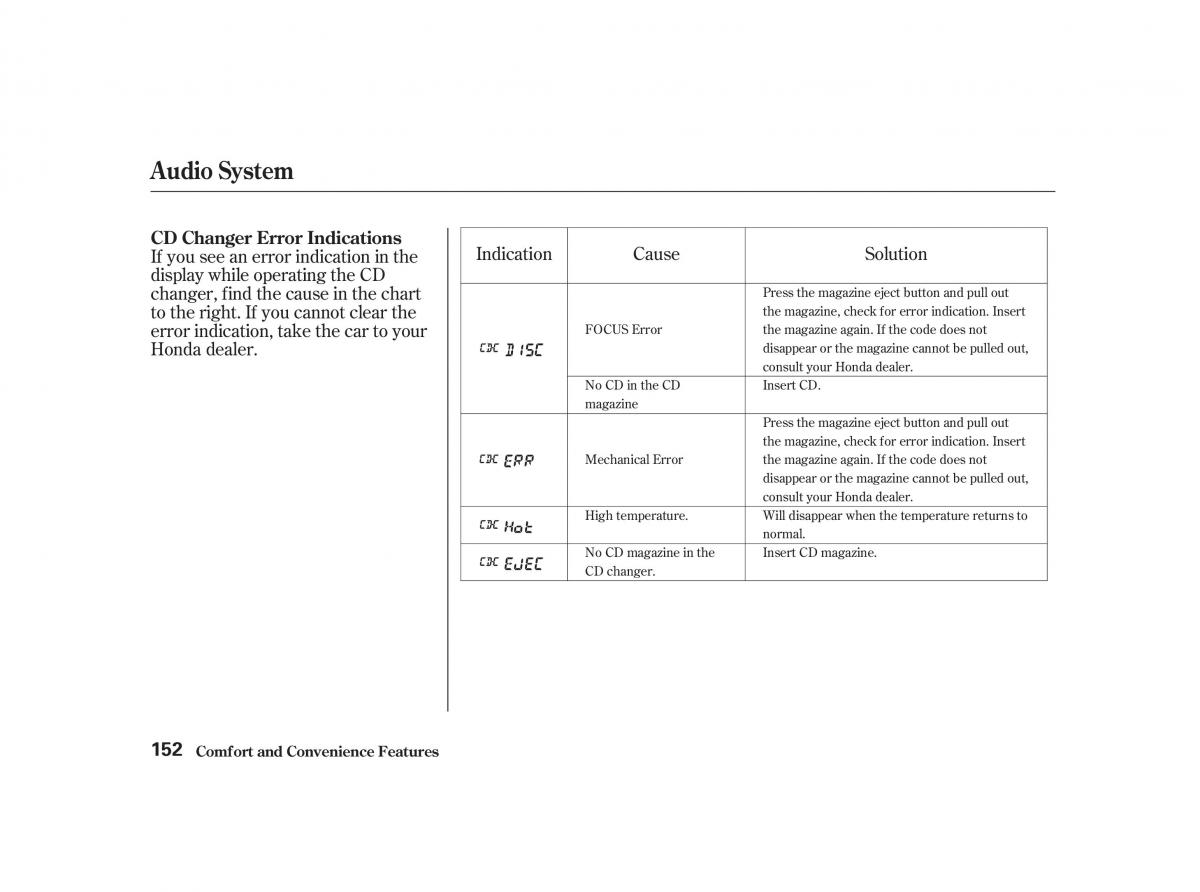 Honda Civic VII owners manual / page 151