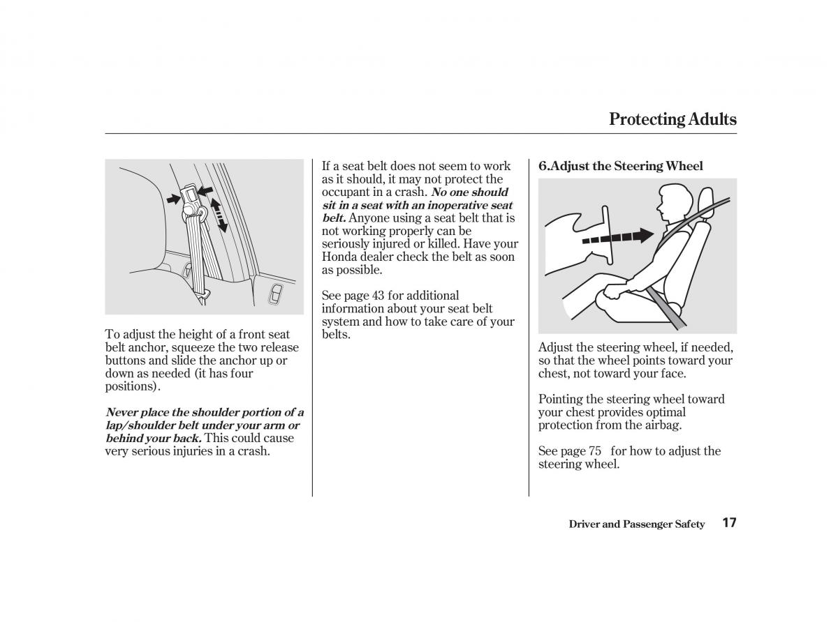 Honda Civic VII owners manual / page 16