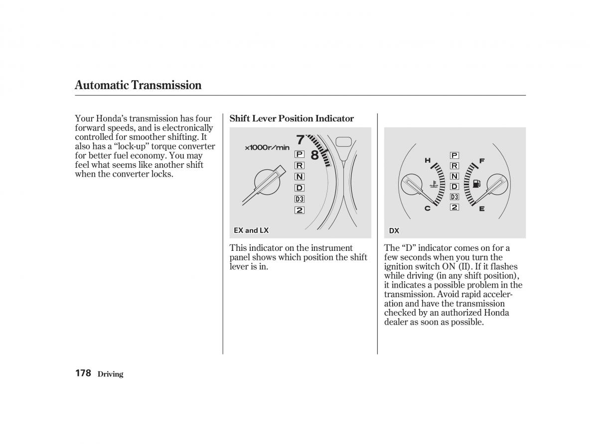 Honda Civic VII owners manual / page 177