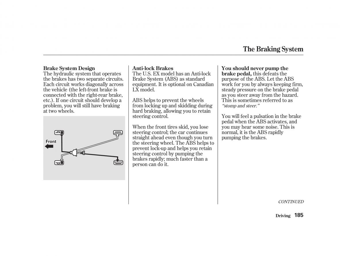 Honda Civic VII owners manual / page 184