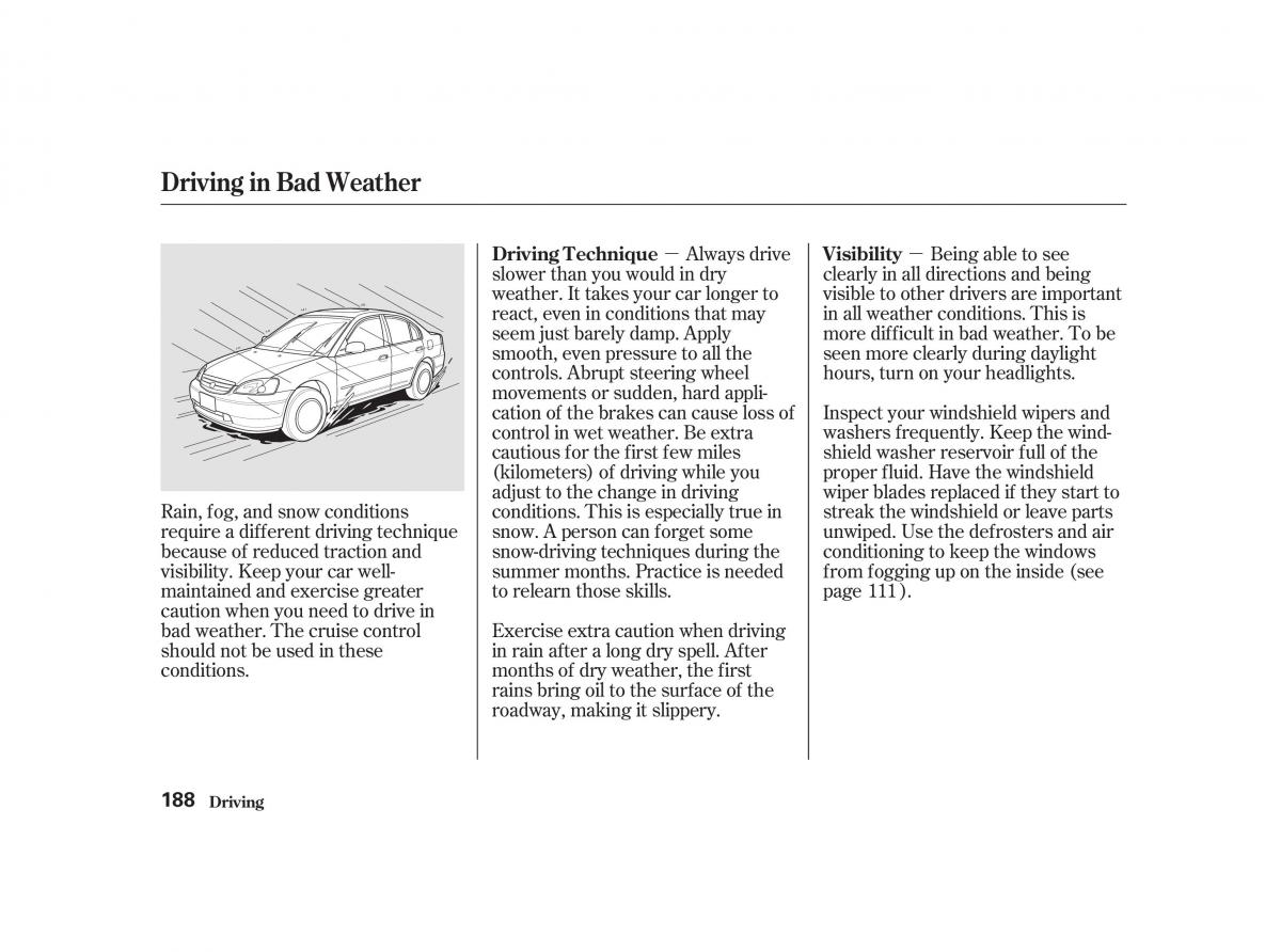 Honda Civic VII owners manual / page 187