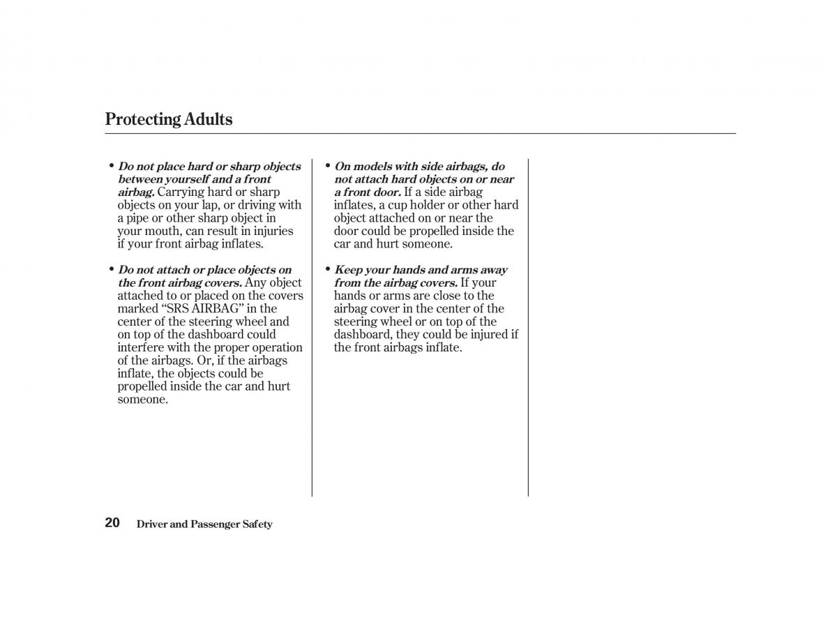 Honda Civic VII owners manual / page 19