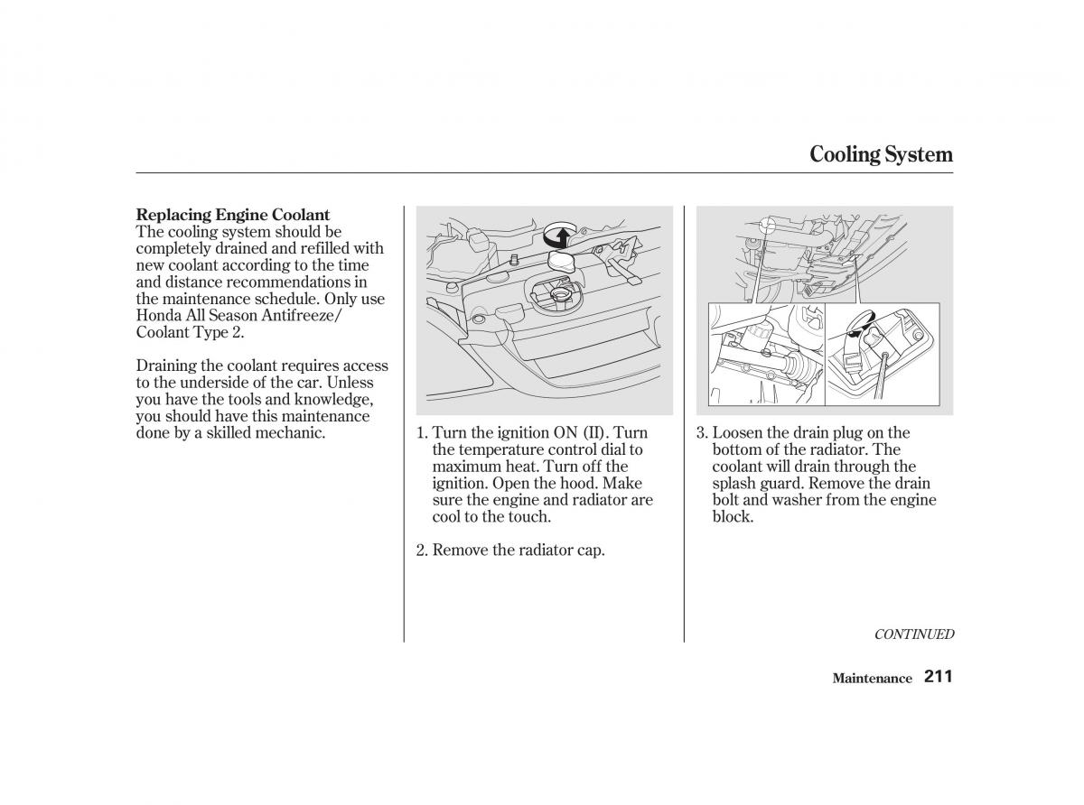 Honda Civic VII owners manual / page 210