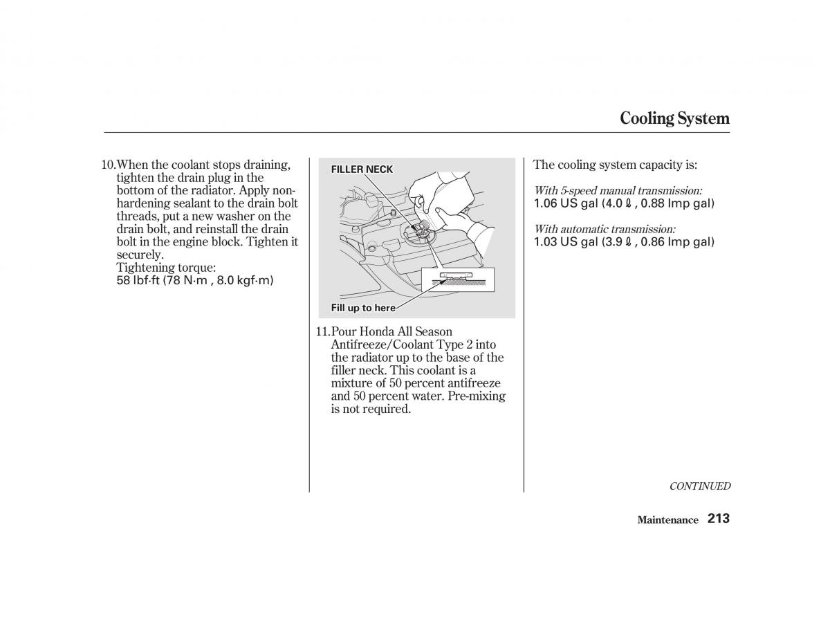 Honda Civic VII owners manual / page 212