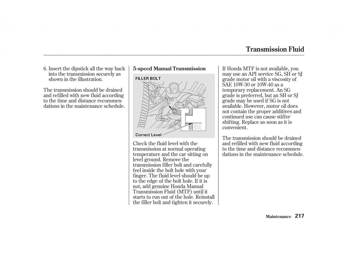 Honda Civic VII owners manual / page 216