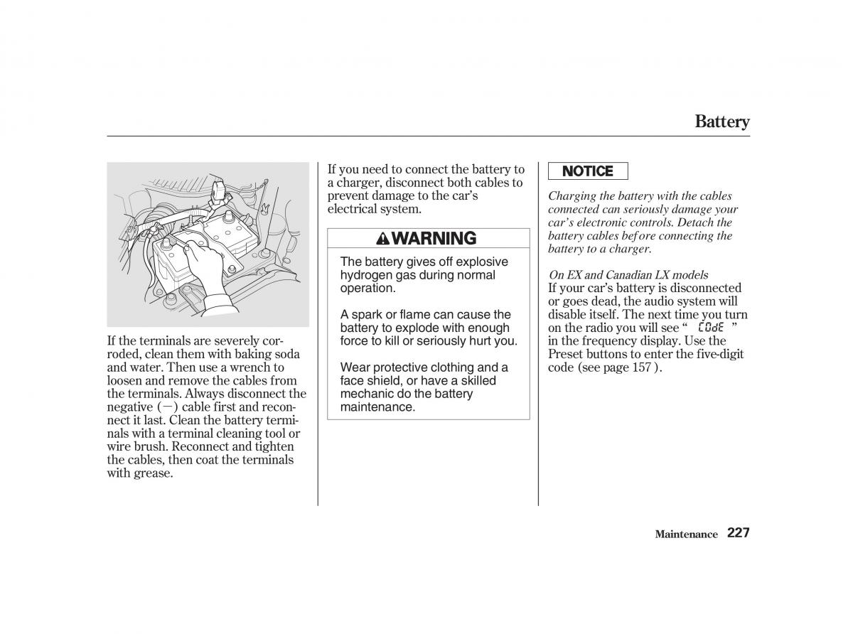 Honda Civic VII owners manual / page 226