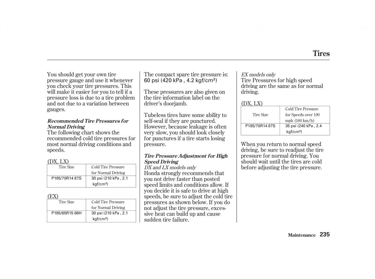 Honda Civic VII owners manual / page 234