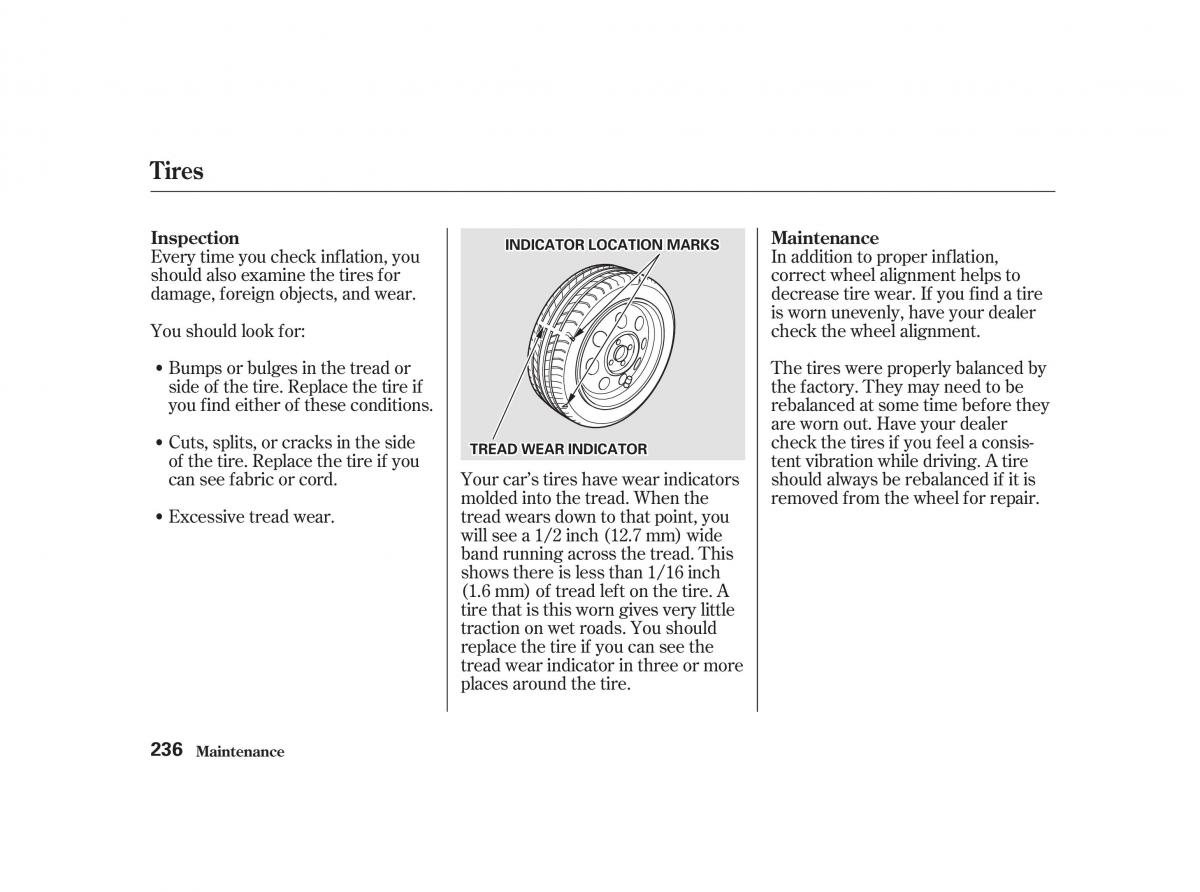 Honda Civic VII owners manual / page 235