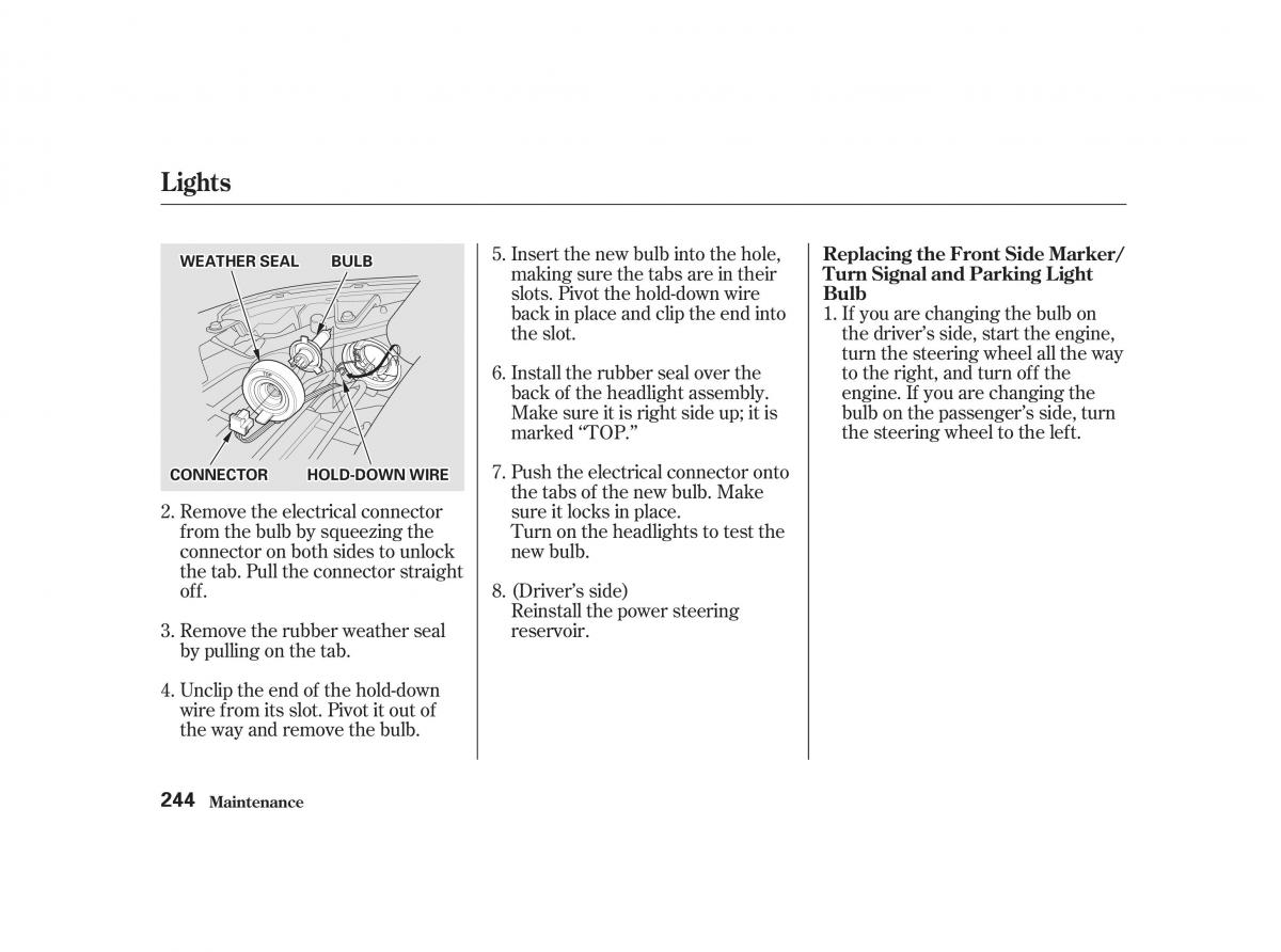 Honda Civic VII owners manual / page 243