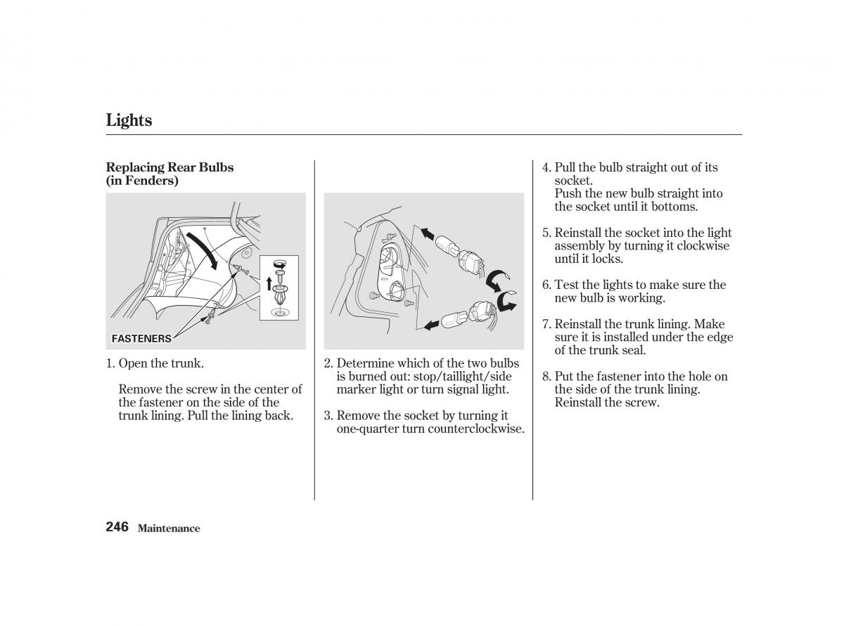 Honda Civic VII owners manual / page 245