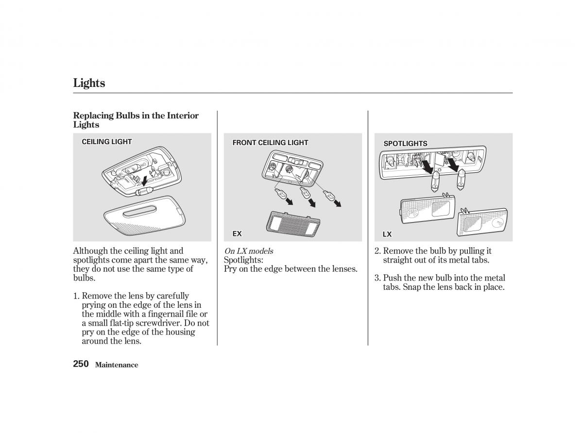 Honda Civic VII owners manual / page 249