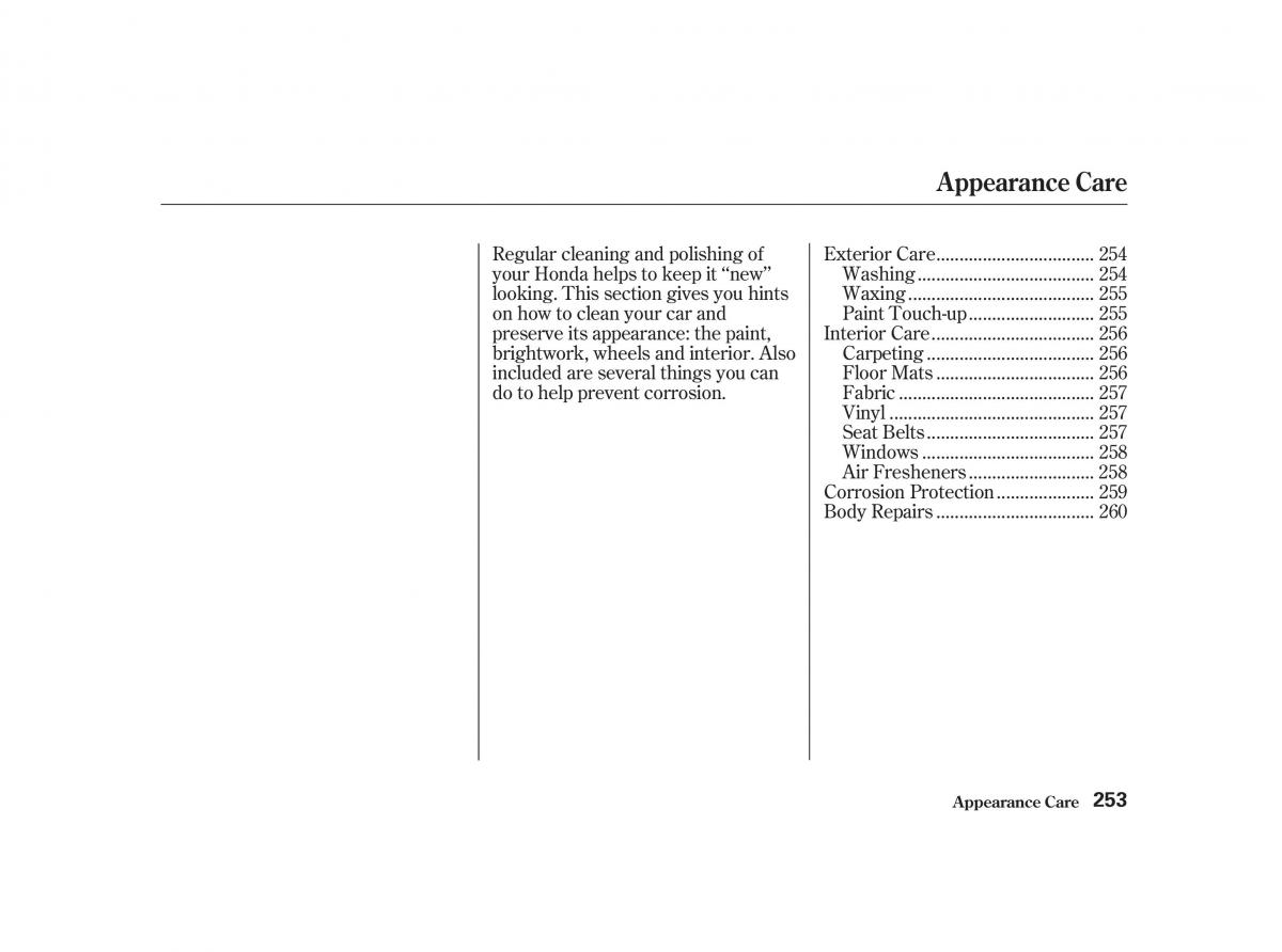 Honda Civic VII owners manual / page 252