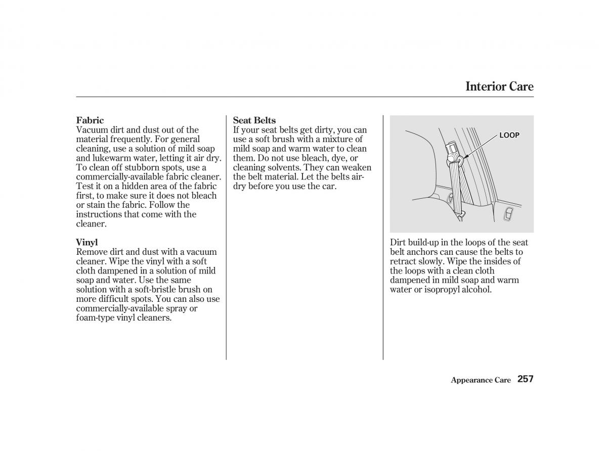 Honda Civic VII owners manual / page 256