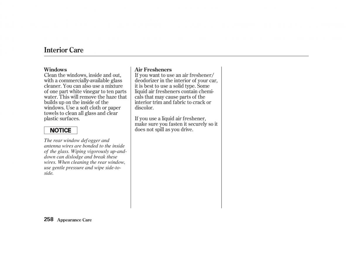 Honda Civic VII owners manual / page 257