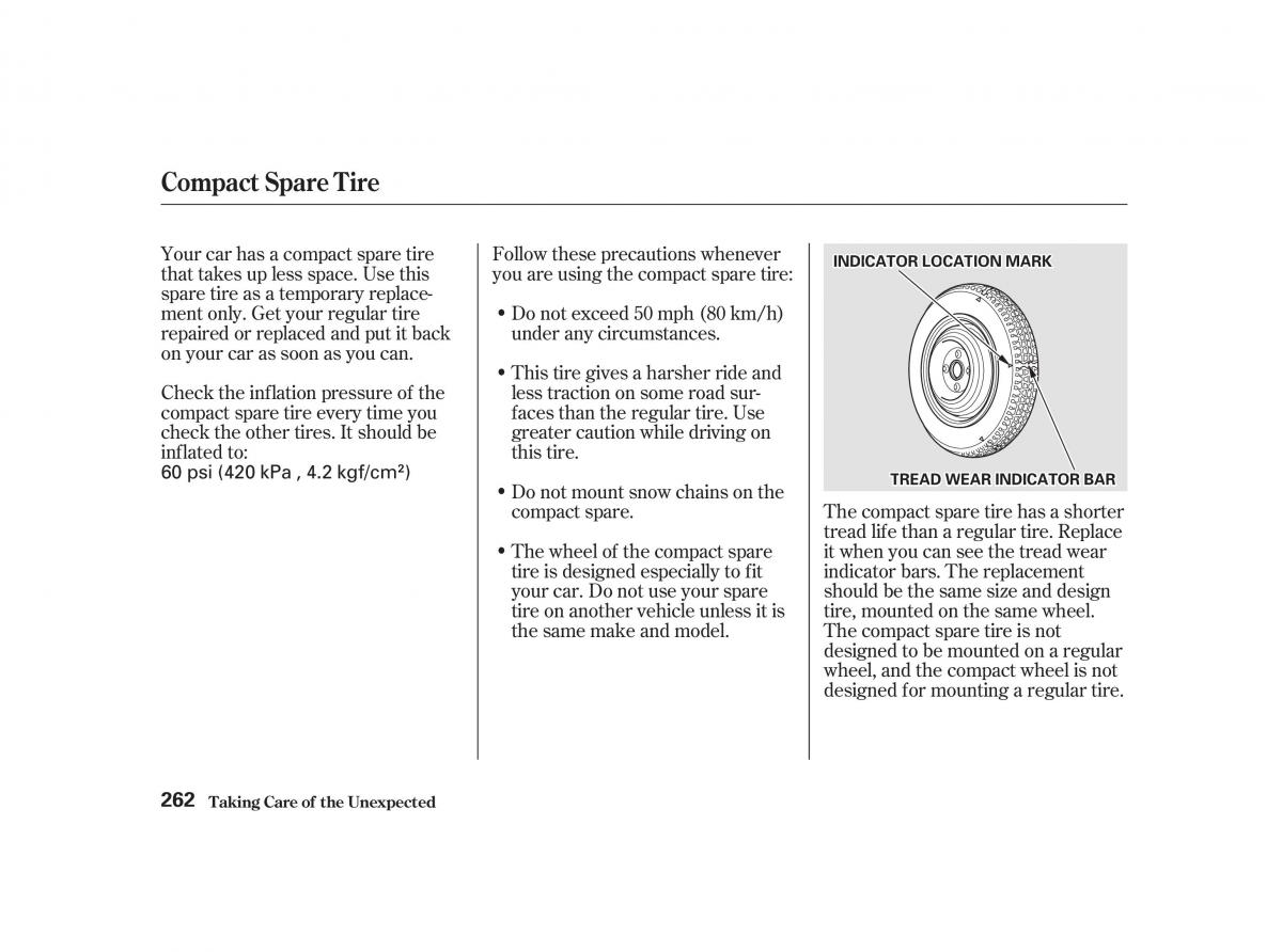 Honda Civic VII owners manual / page 261