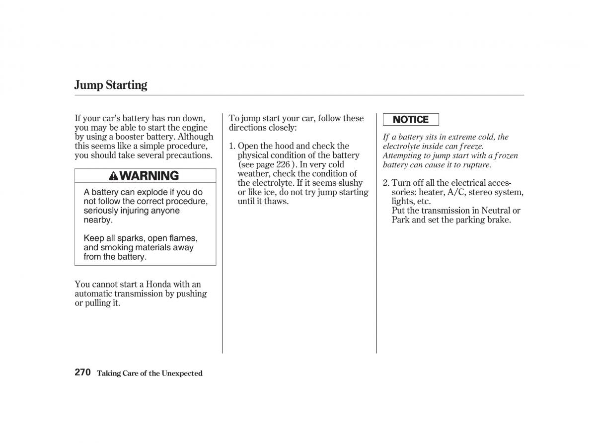 Honda Civic VII owners manual / page 269