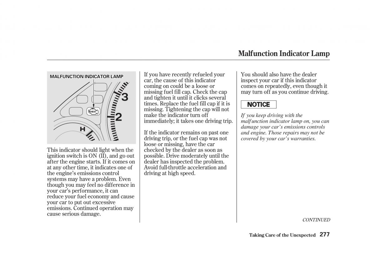 Honda Civic VII owners manual / page 276