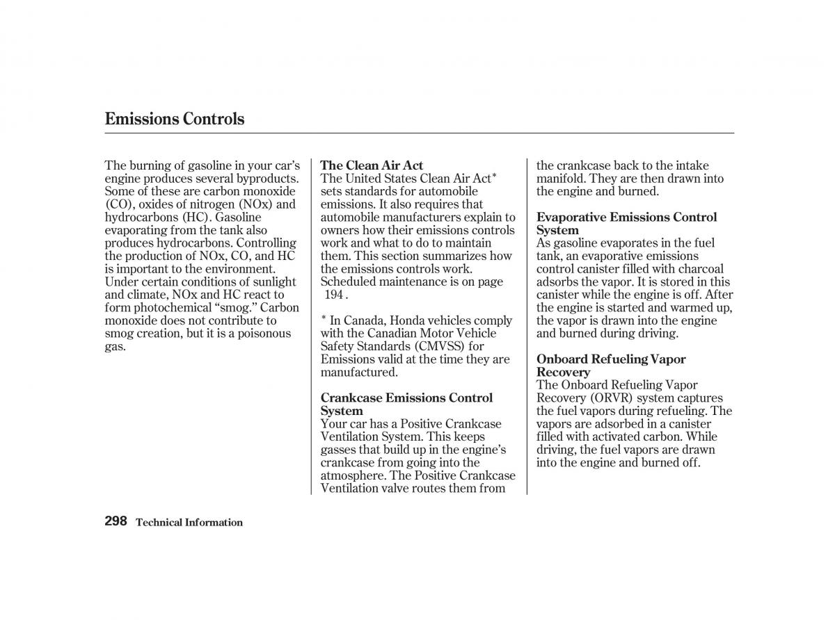 Honda Civic VII owners manual / page 297