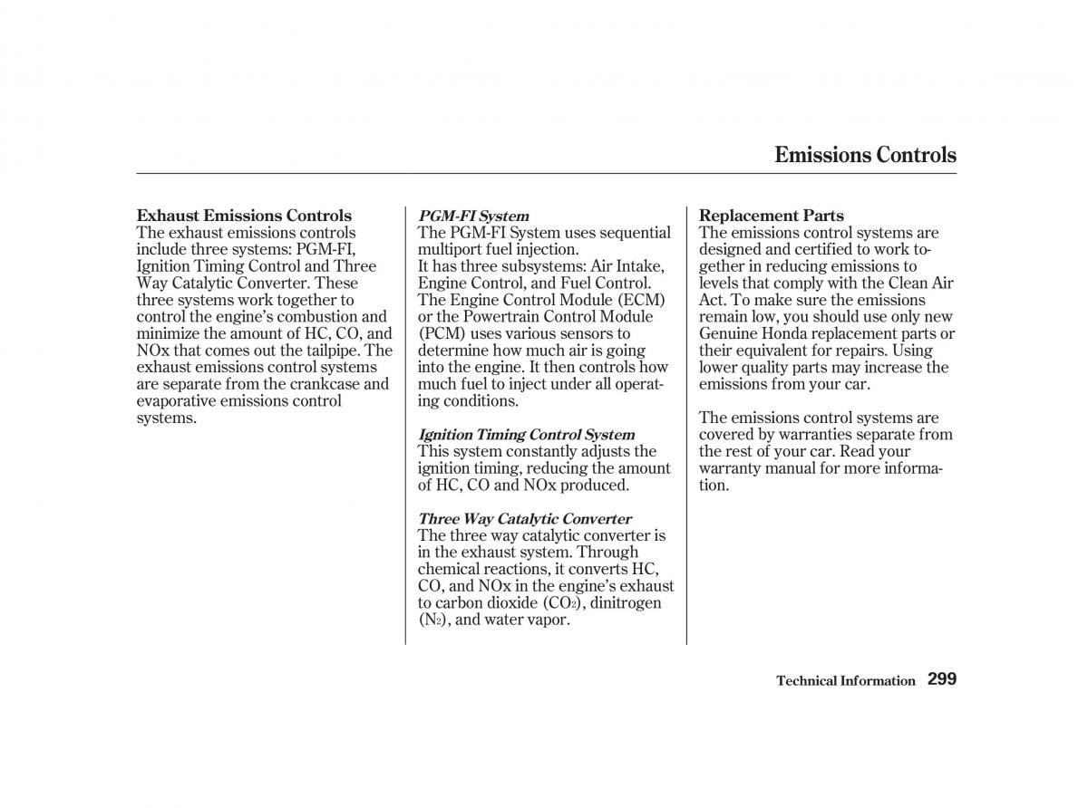 Honda Civic VII owners manual / page 298