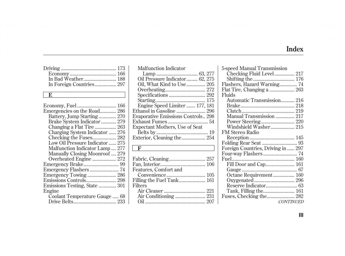 Honda Civic VII owners manual / page 312