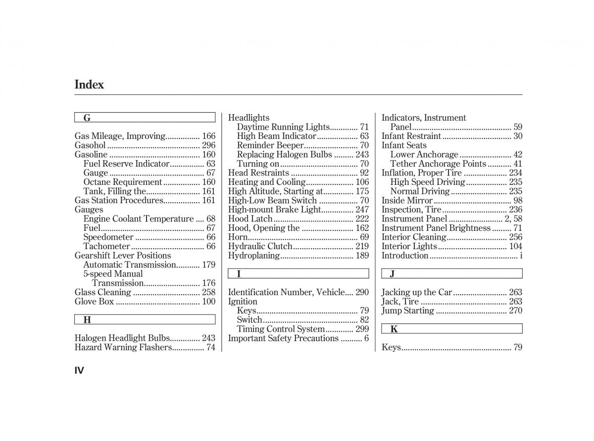 Honda Civic VII owners manual / page 313