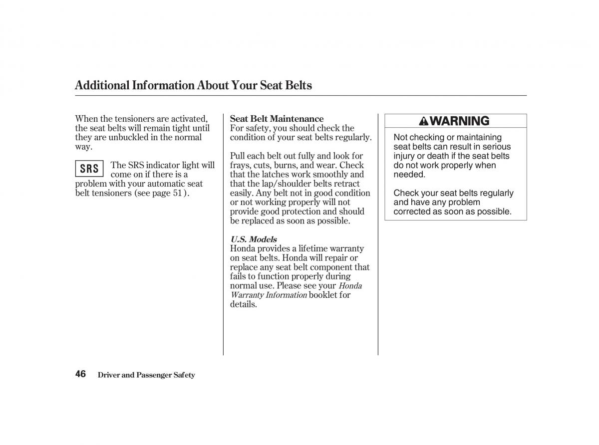 Honda Civic VII owners manual / page 45