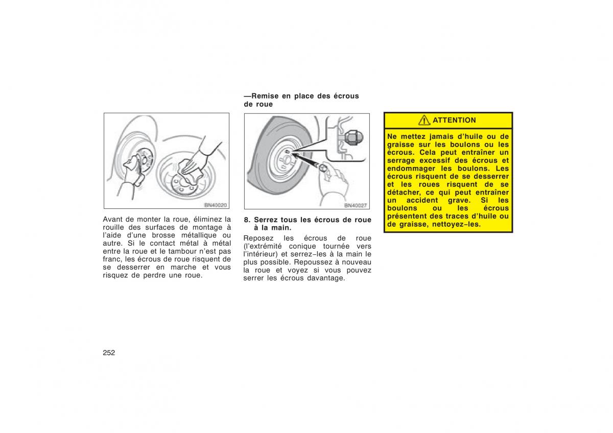 Toyota Corolla X manuel du proprietaire / page 268