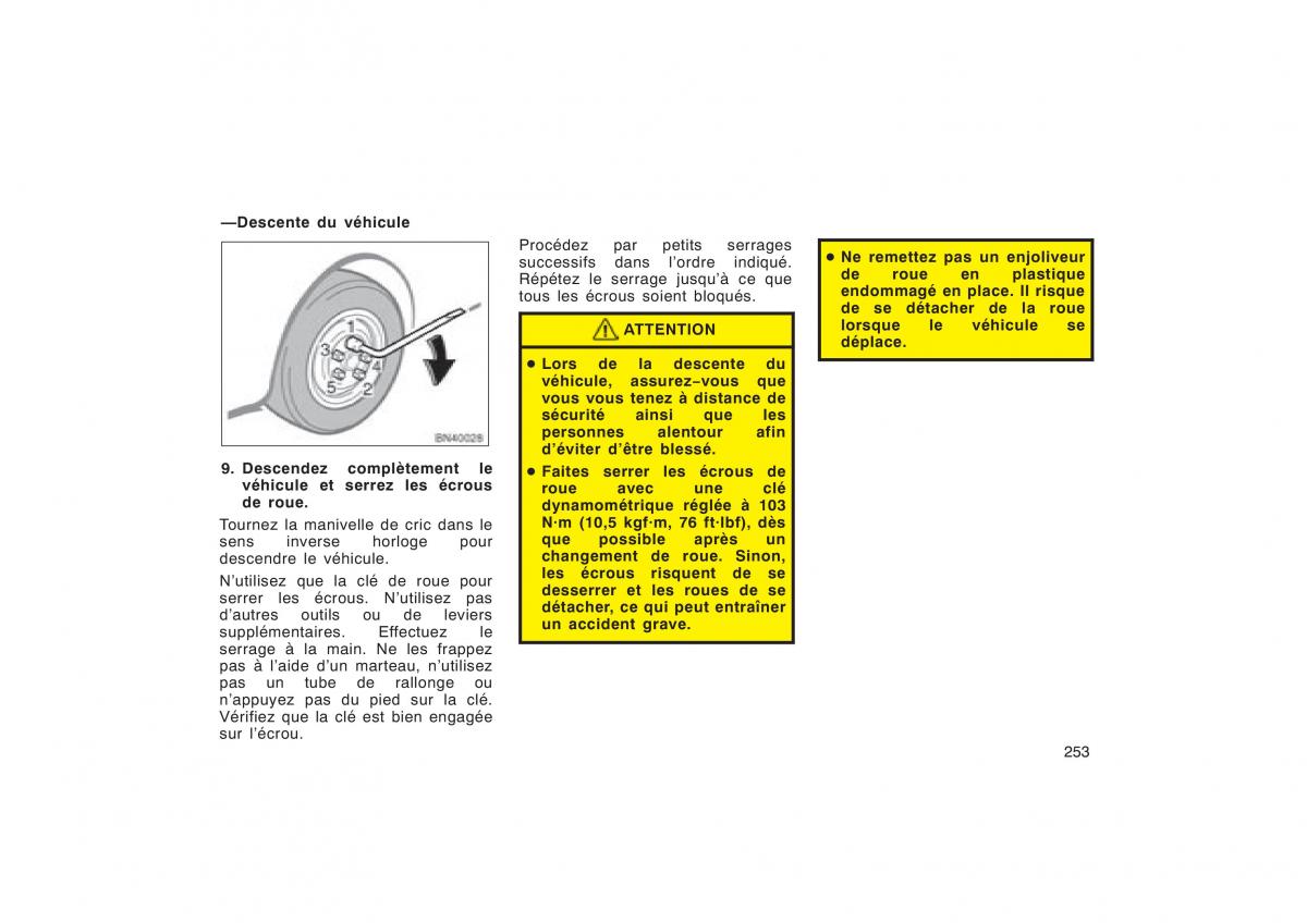 Toyota Corolla X manuel du proprietaire / page 269