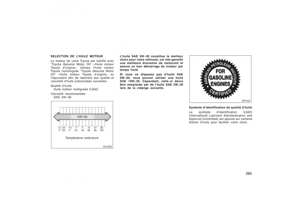 Toyota Corolla X manuel du proprietaire / page 301