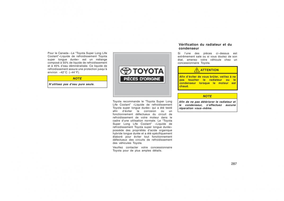 Toyota Corolla X manuel du proprietaire / page 303