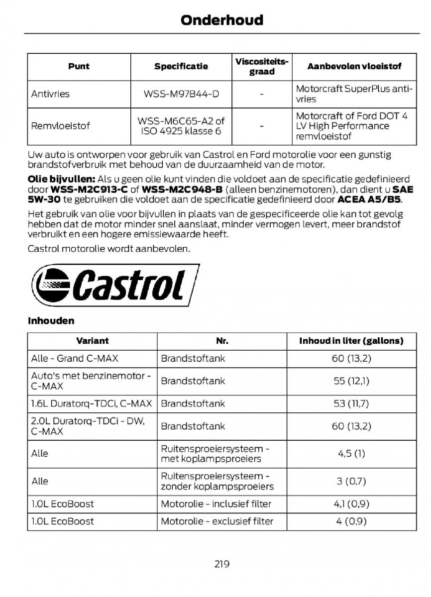 Ford C Max II 2 handleiding / page 222