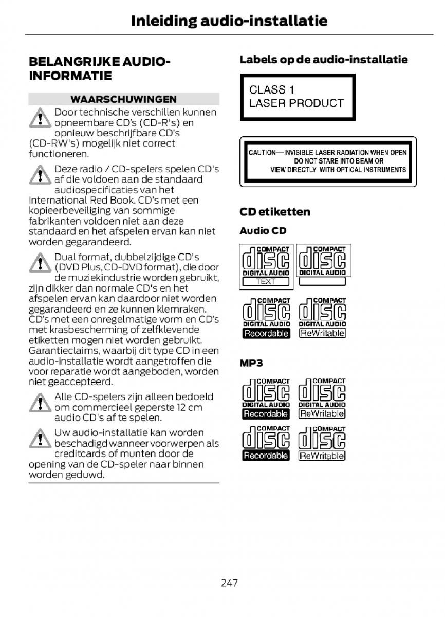 Ford C Max II 2 handleiding / page 250