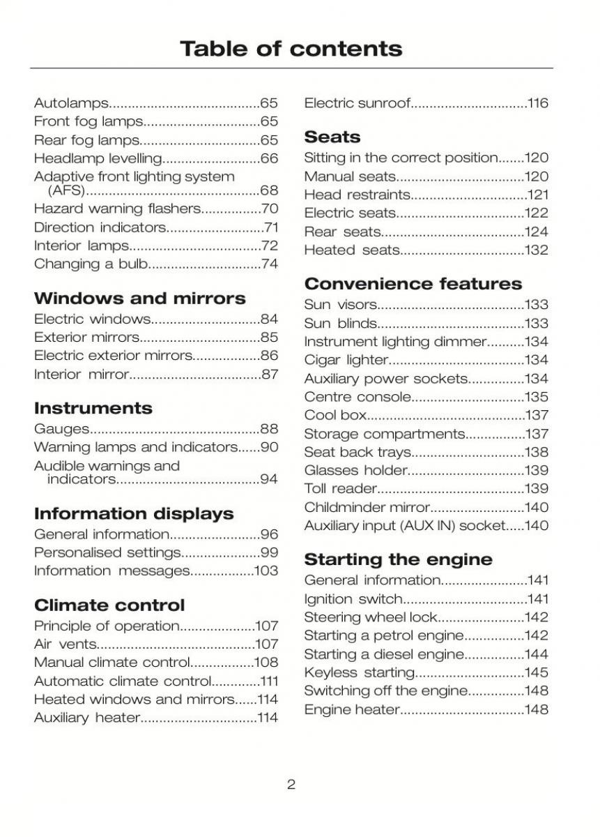 Ford C Max II 2 owners manual / page 6