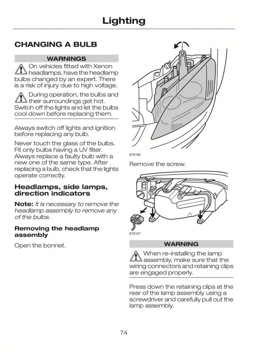 Ford C Max II 2 owners manual / page 78