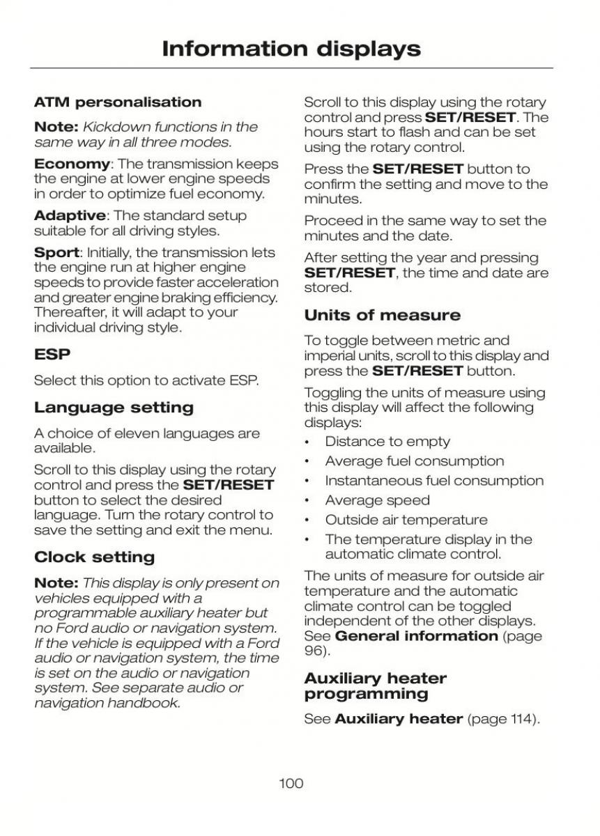 Ford C Max II 2 owners manual / page 104