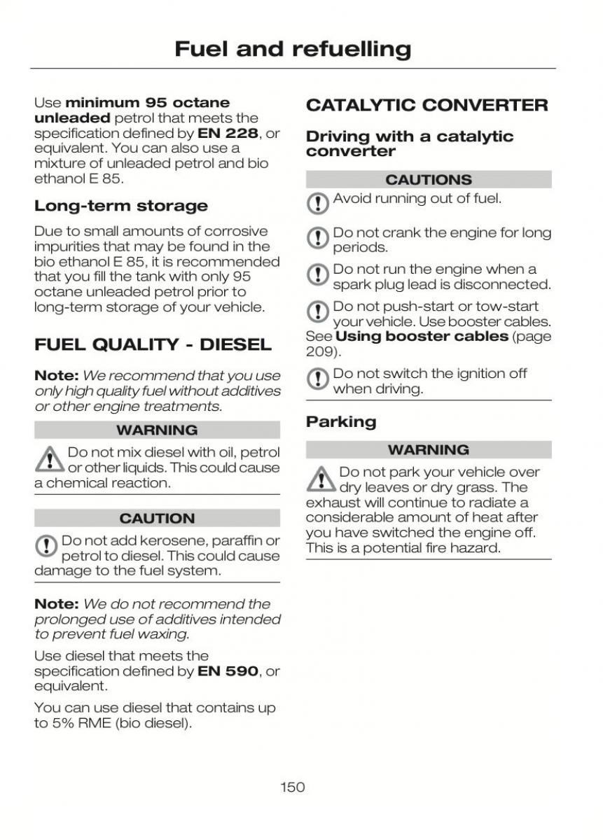 Ford C Max II 2 owners manual / page 154