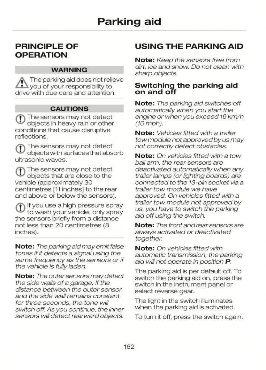 Ford C Max II 2 owners manual / page 166