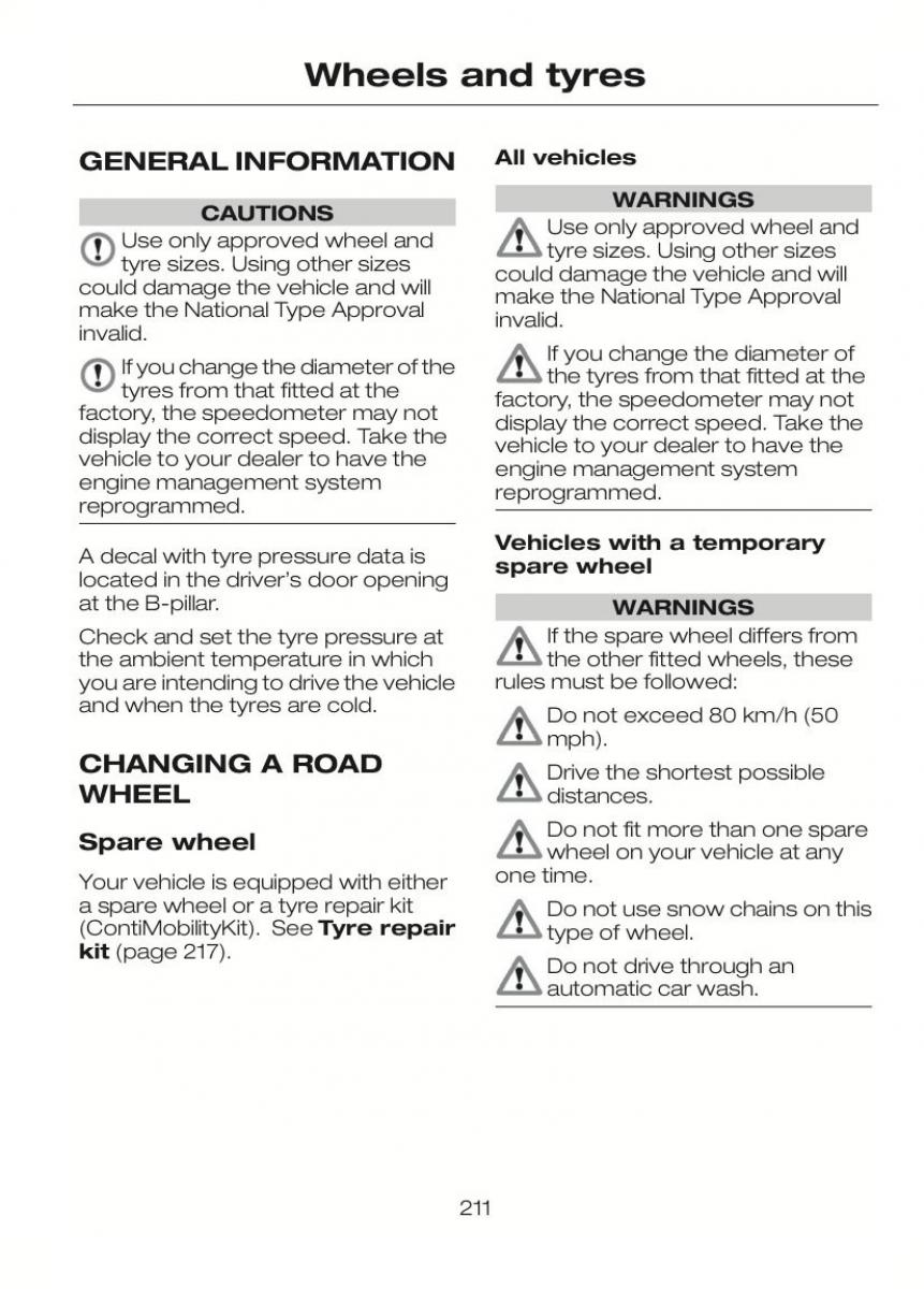 Ford C Max II 2 owners manual / page 215