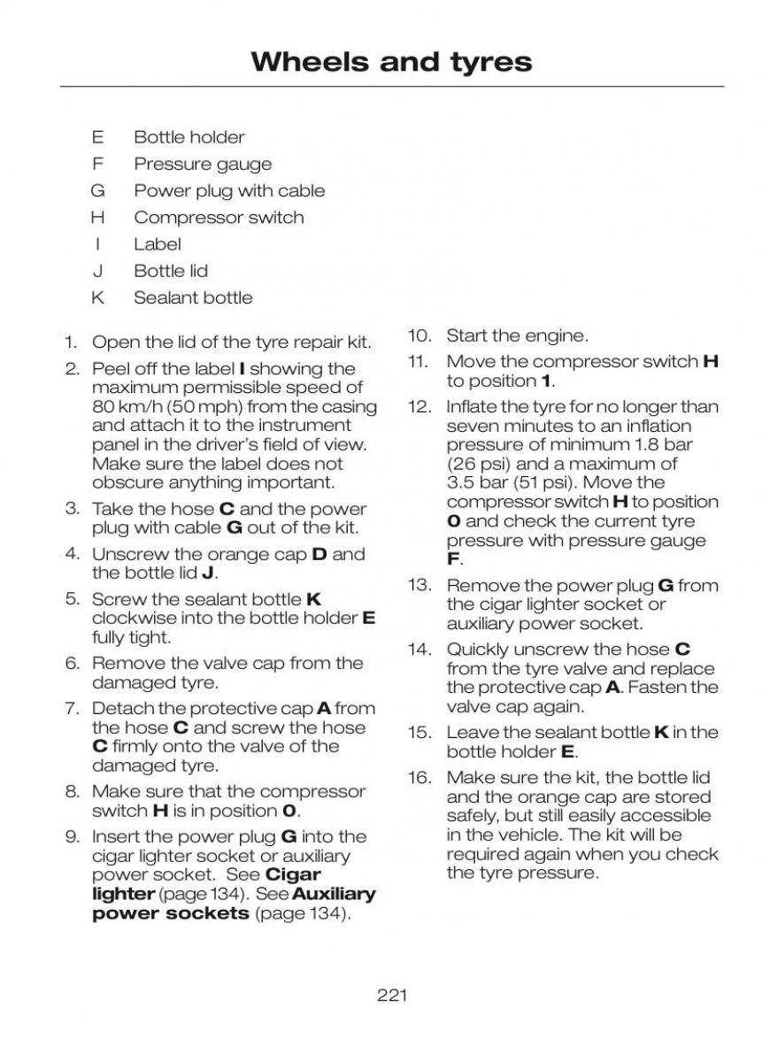 Ford C Max II 2 owners manual / page 225