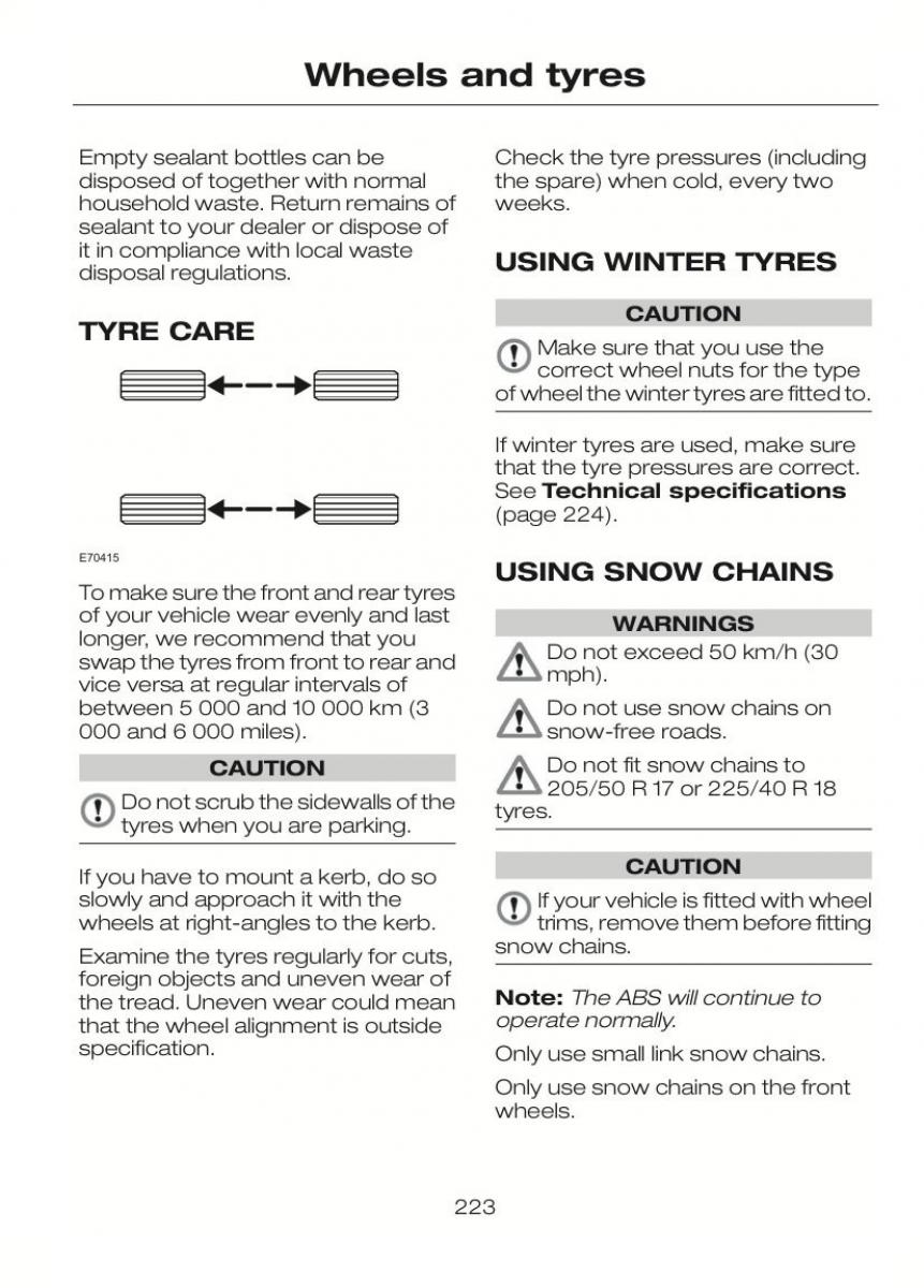 Ford C Max II 2 owners manual / page 227