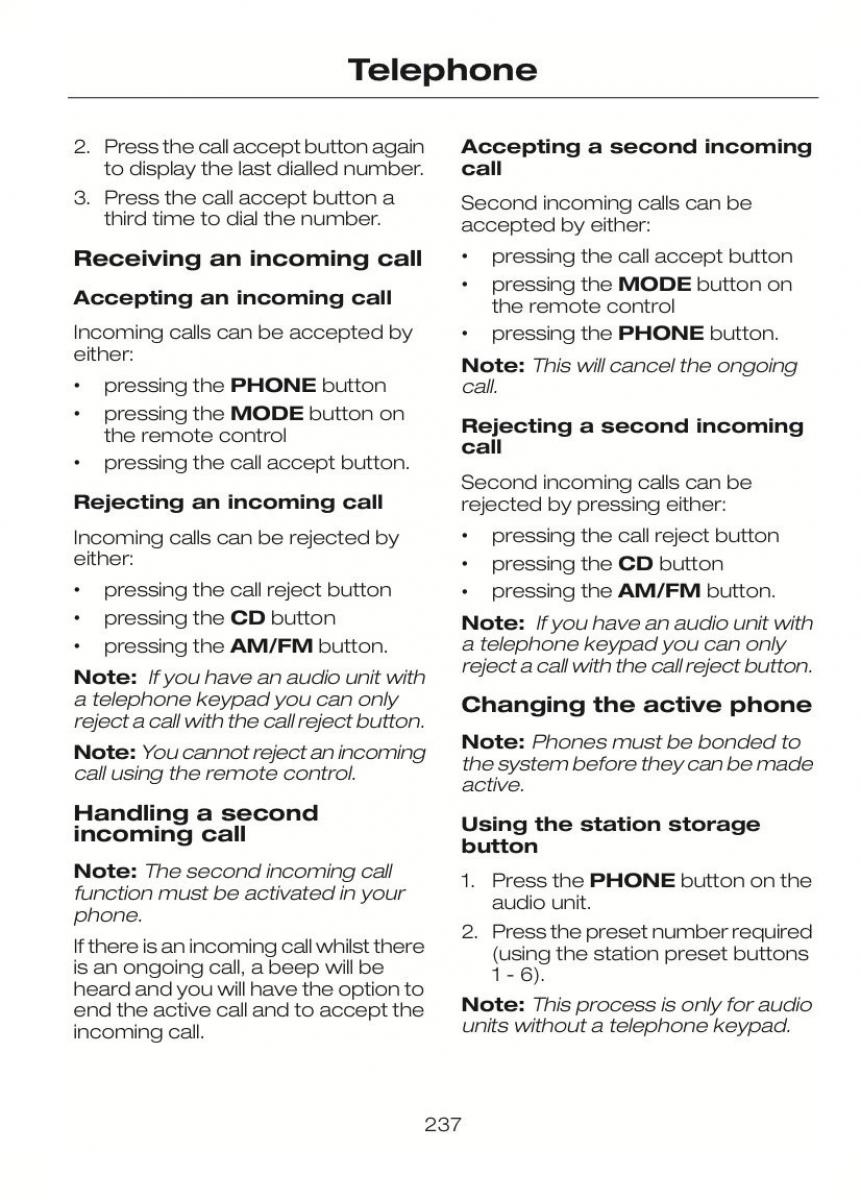 Ford C Max II 2 owners manual / page 241