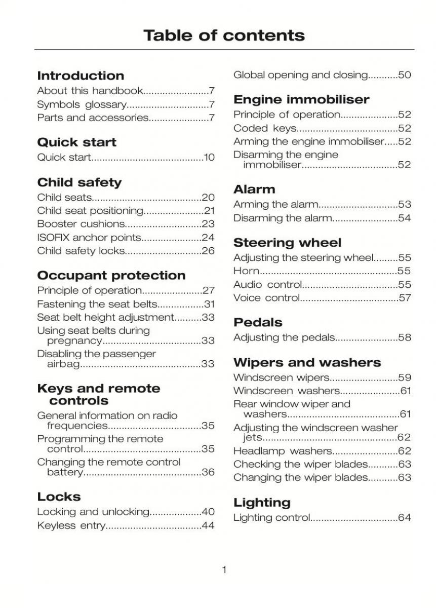 Ford C Max II 2 owners manual / page 5