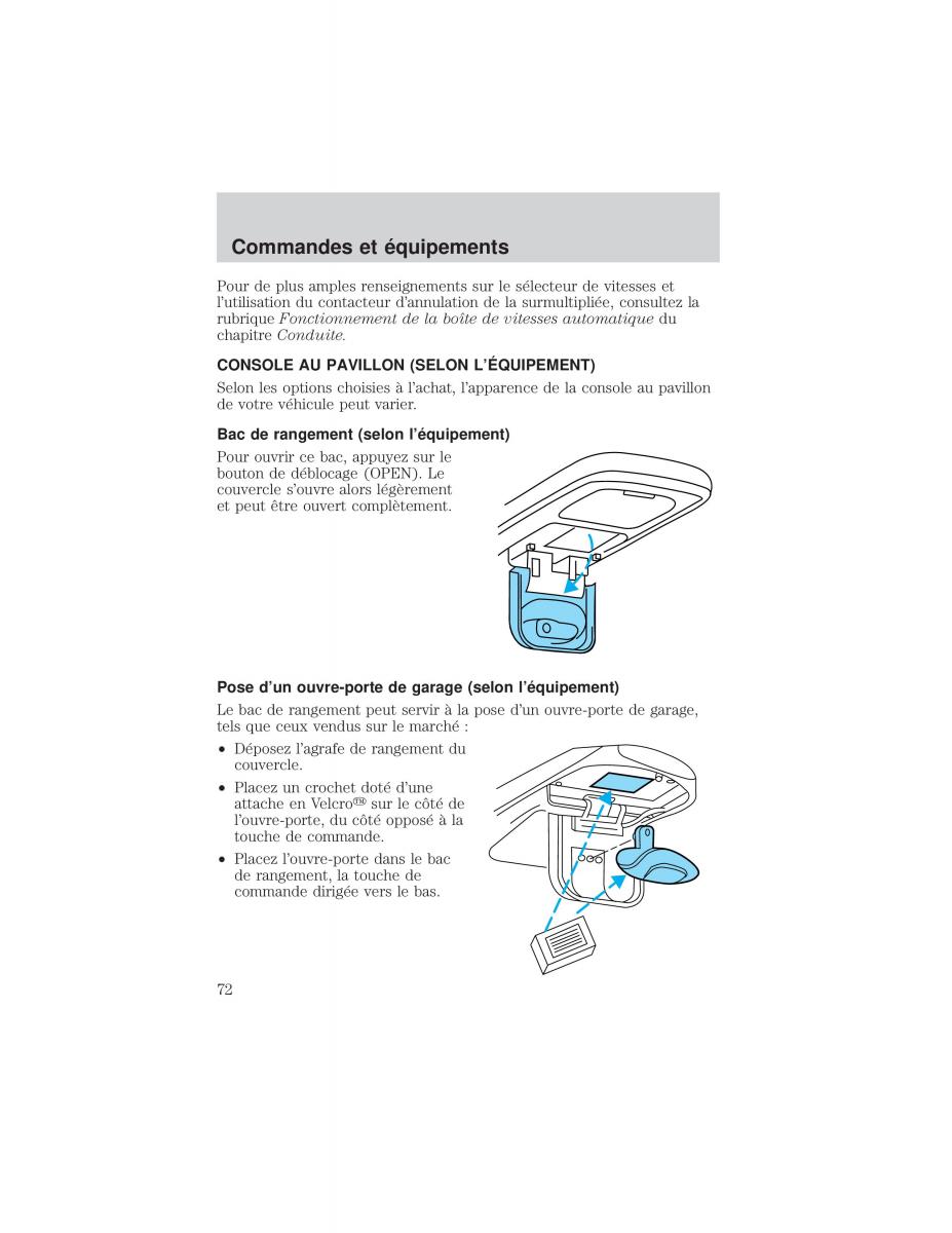 Ford F 150 manuel du proprietaire / page 72