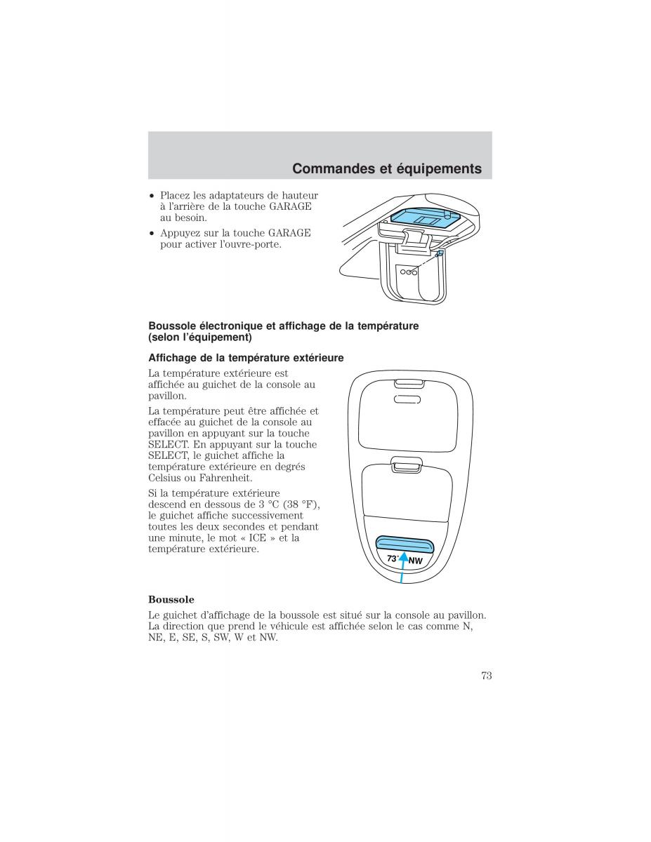 Ford F 150 manuel du proprietaire / page 73