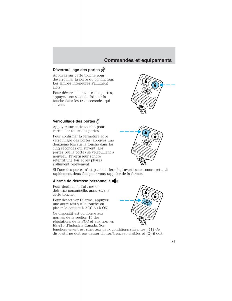 Ford F 150 manuel du proprietaire / page 87