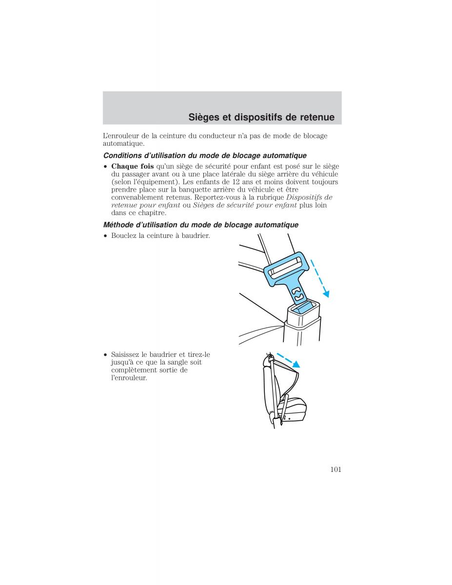 Ford F 150 manuel du proprietaire / page 101