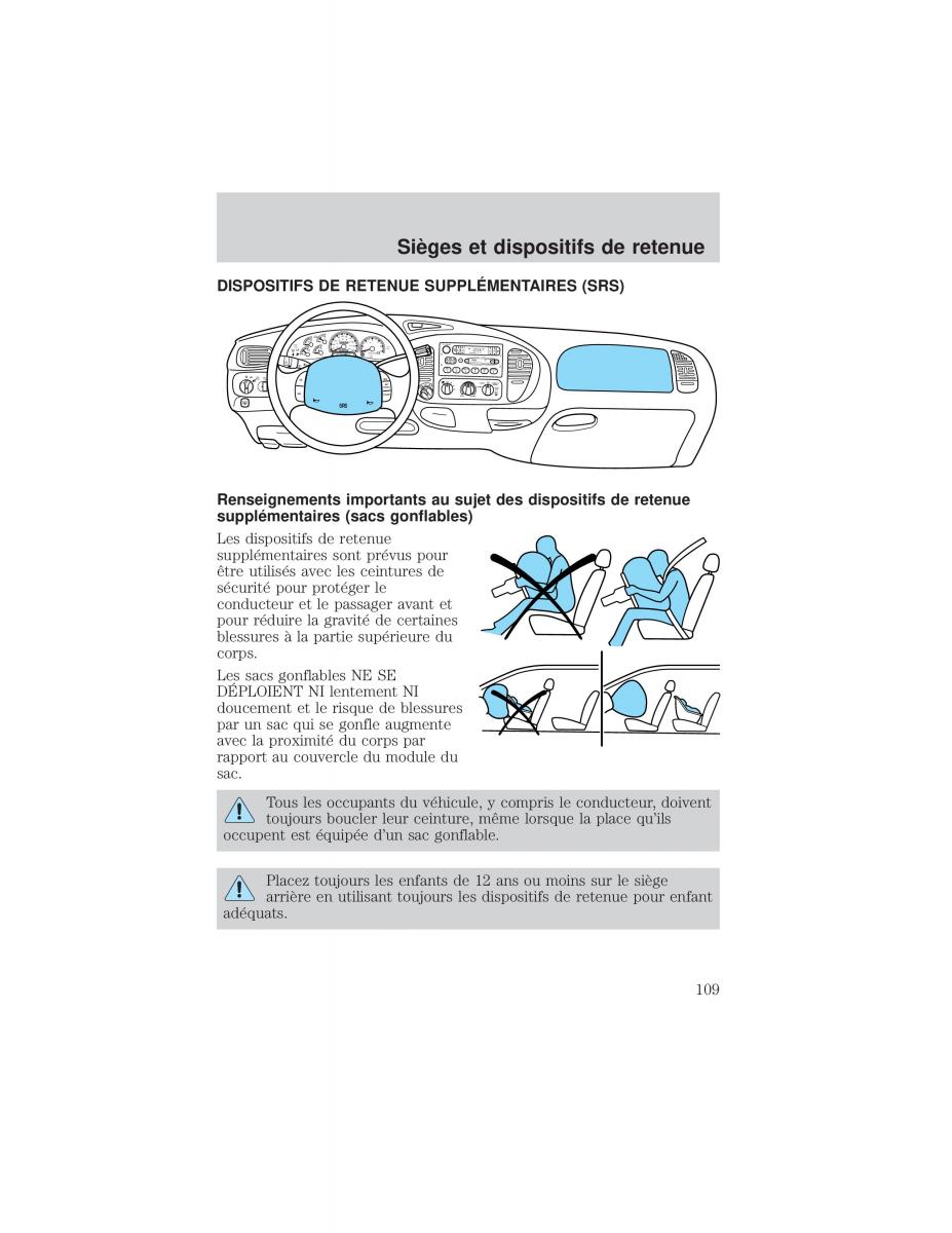 Ford F 150 manuel du proprietaire / page 109