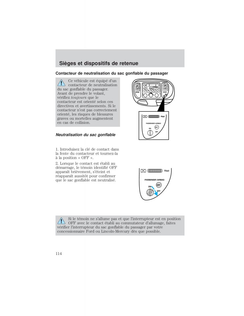 Ford F 150 manuel du proprietaire / page 114