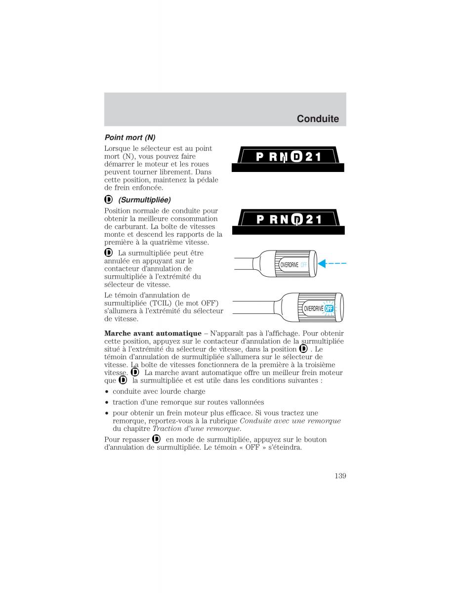 Ford F 150 manuel du proprietaire / page 139